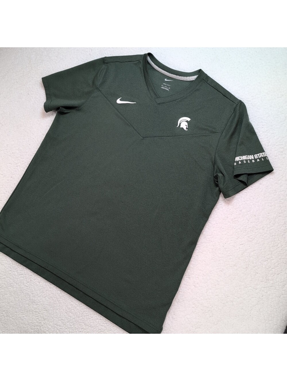 Nike Dri-FIT Michigan State Spartans Baseball Shirt Men's XL Short Sleeve Green